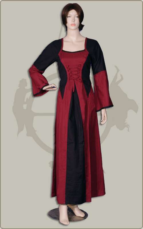 Zweifarbiges Schnürkleid...