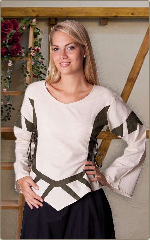 Zweifarbige Bluse mit...