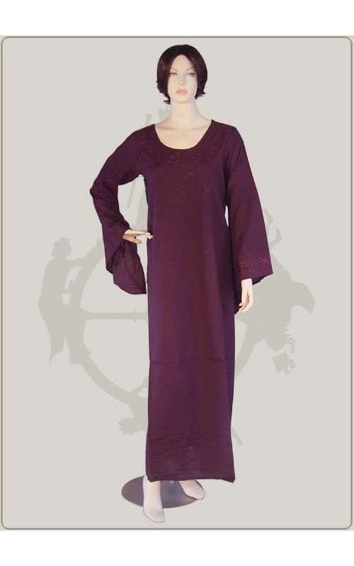 Besticktes Baumwollkleid in...